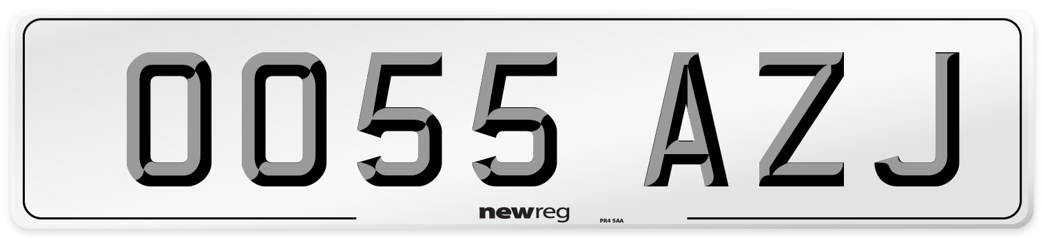 OO55 AZJ Number Plate from New Reg